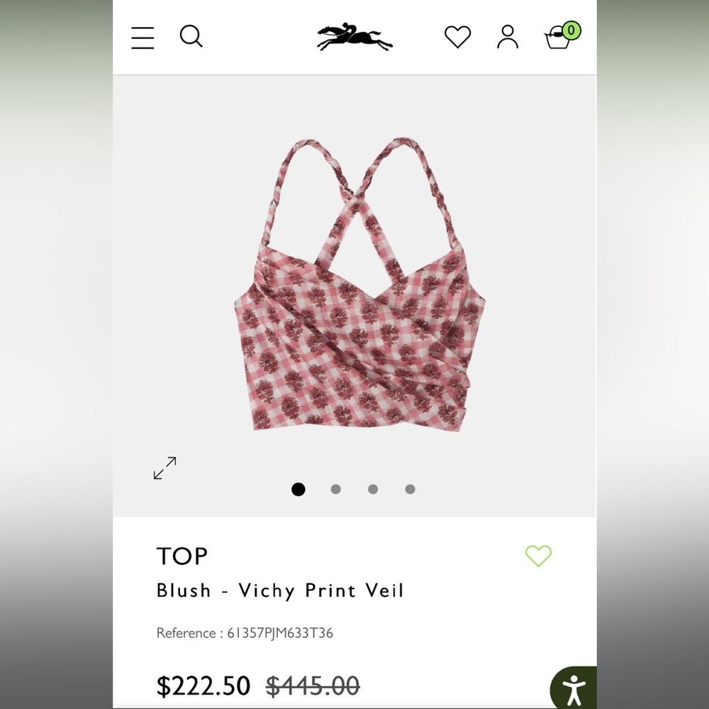 Longchamp Vichy Print Veil Top